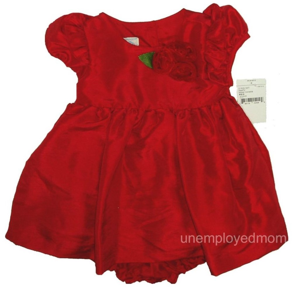 Baby Girl Dark Red Party Dress 2 pc Set Christmas Wedding Party New Year Holiday